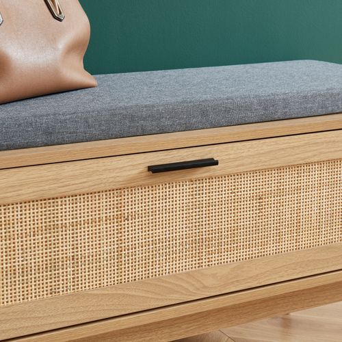 Banc à Chaussures Amana  Cannage Rotin  1 Porte 100cm