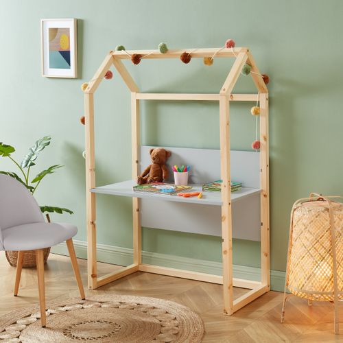 Bureau Enfant Cabane Tiny  Gris  Évolutif