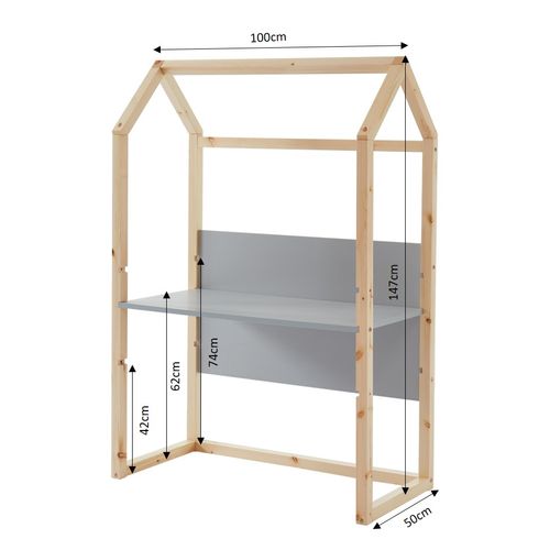 Bureau Enfant Cabane Tiny  Gris  Évolutif