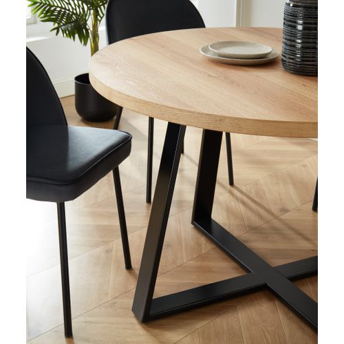 Table De Séjour Ronde Fred  Placage Chêne  120cm