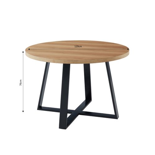 Table De Séjour Ronde Fred  Placage Chêne  120cm