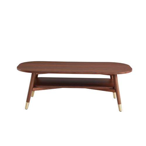 Table Basse Marcello Placage Noyer Double Plateau 120cm