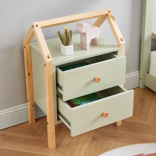 Table De Chevet Tiny  Vert  2 Tiroirs