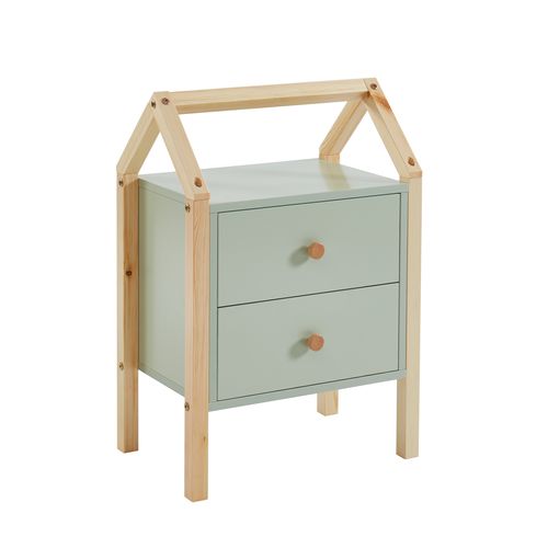 Table De Chevet Tiny  Vert  2 Tiroirs