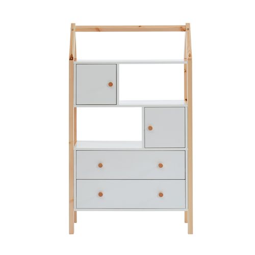 Commode Tiny  Blanc  2 Portes Et 2 Tiroirs 80cm