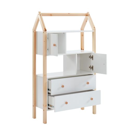 Commode Tiny  Blanc  2 Portes Et 2 Tiroirs 80cm