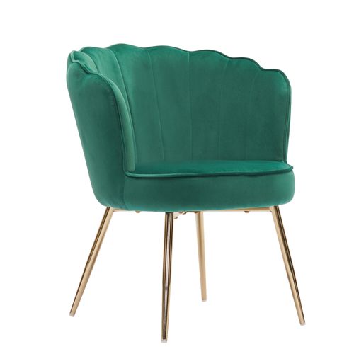 Fauteuil Callista En Velours Vert Sapin Avec Pieds Doré