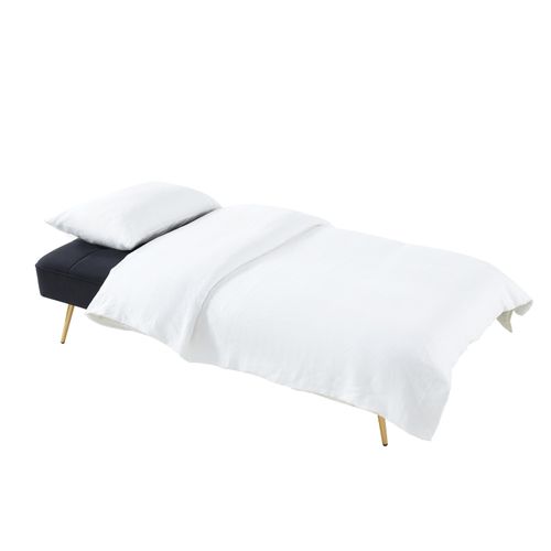 Banquette Aroma En Velours Noir 3 Places Convertible