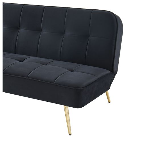 Banquette Aroma En Velours Noir 3 Places Convertible
