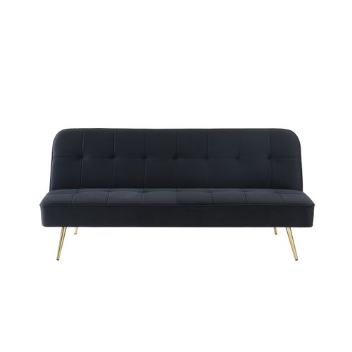 Banquette Aroma En Velours Noir 3 Places Convertible