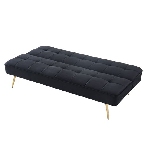 Banquette Aroma En Velours Noir 3 Places Convertible