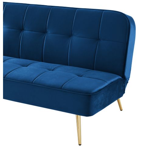 Banquette Aroma En Velours Bleu 3 Places Convertible