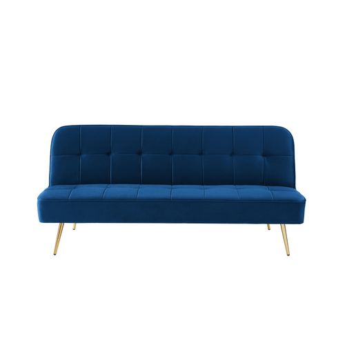 Banquette Aroma En Velours Bleu 3 Places Convertible