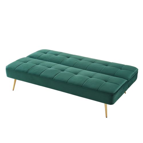 Banquette Aroma En Velours Vert 3 Places Convertible