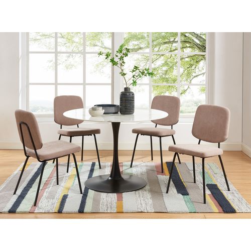 Lot De 4 Chaises Suzie Velours Côtelé Taupe