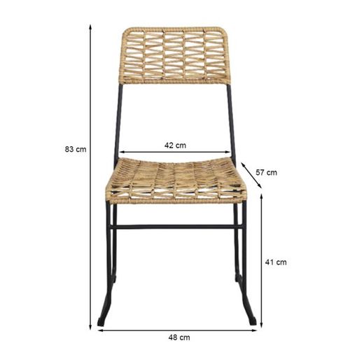 Lot De 2 Chaises Massa En Résine Tressée Coloris Naturel