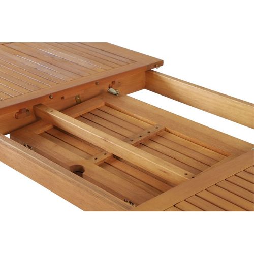 Ensemble Repas Prato  En Bois D'eucalyptus 6 Places 120-180 Cm