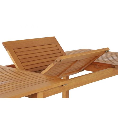 Ensemble Repas Prato  En Bois D'eucalyptus 6 Places 120-180 Cm