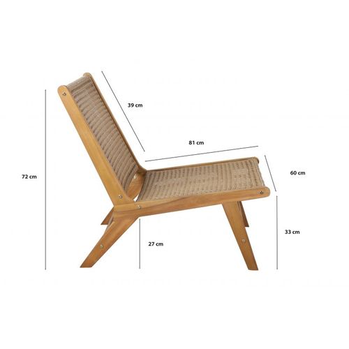 Fauteuil De Jardin Tara En Bois D'acacia Et Résine Tressée