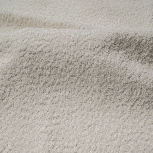 Pouf Milo Tissu Bouclette Blanc 1 Place