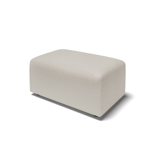 Pouf Milo Tissu Bouclette Blanc 1 Place