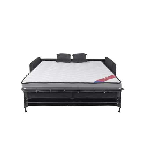 Xenon Canapé Convertible 3 Places Gris Anthracite Matelas Dunlopillo 140cm
