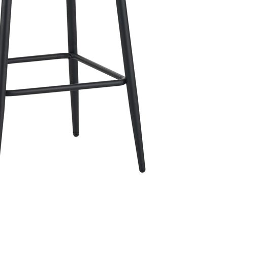 Lot De 2 Tabourets Lena En Velours Noir Avec Pieds Noirs