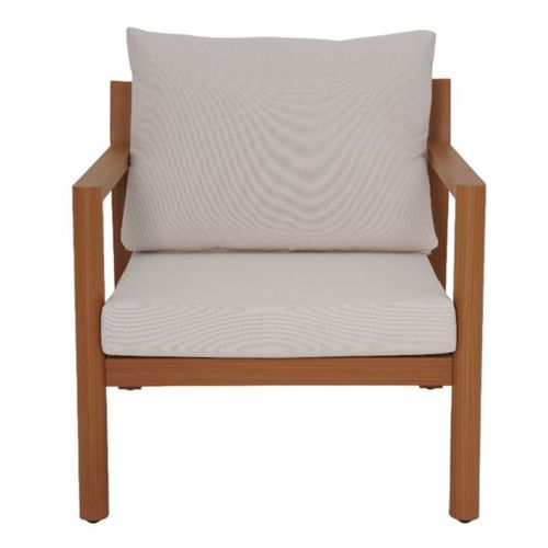 Salon De Jardin Madina 4 Places En Aluminium Effet Bois Coloris Beige Sable