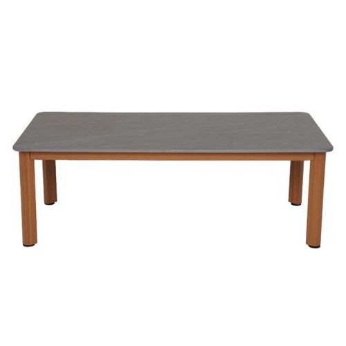 Salon De Jardin Madina 4 Places En Aluminium Effet Bois Coloris Beige Sable