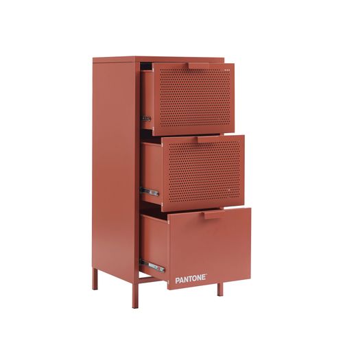 Petit Meuble De Rangement 3 Tiroirs En Métal Pantone H105cm
