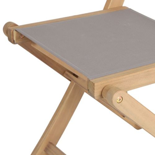 Lot De 2 Chaises De Jardin Rimini En Bois D'acacia Fsc Et Textilène Taupe