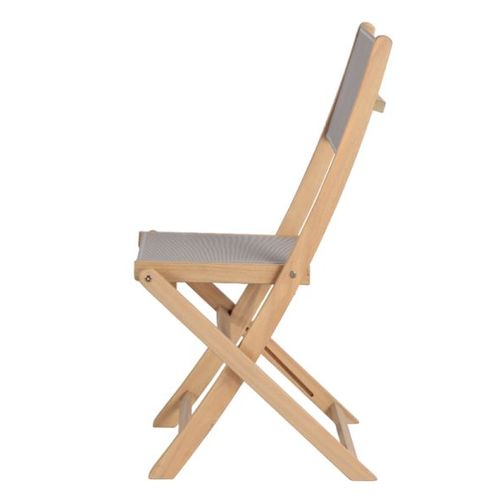 Lot De 2 Chaises De Jardin Rimini En Bois D'acacia Fsc Et Textilène Taupe