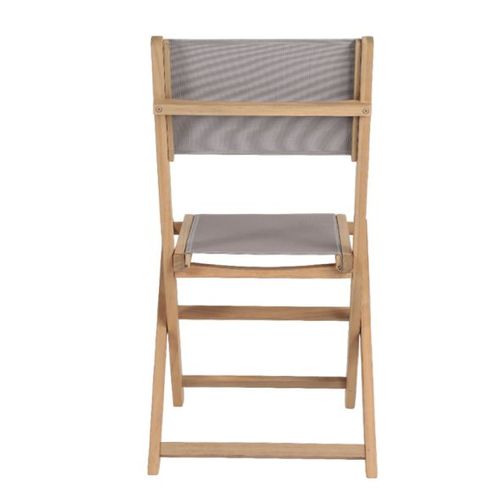 Lot De 2 Chaises De Jardin Rimini En Bois D'acacia Fsc Et Textilène Taupe