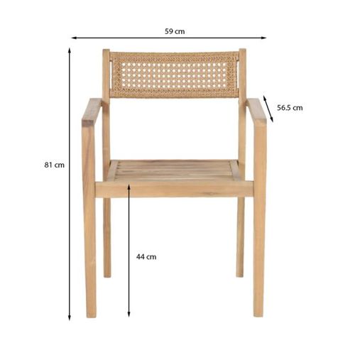 Lot De 2 Fauteuils De Jardin Nora En Bois D'acacia Fsc Blanchi Et Résine Tressée