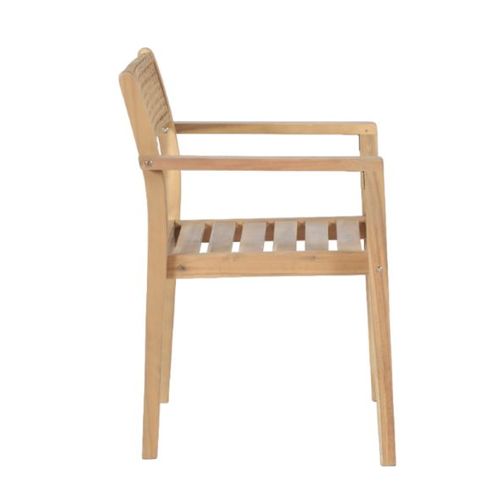 Lot De 2 Fauteuils De Jardin Nora En Bois D'acacia Fsc Blanchi Et Résine Tressée