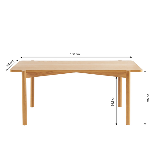 Table à Manger Agata Placage Chêne 180cm