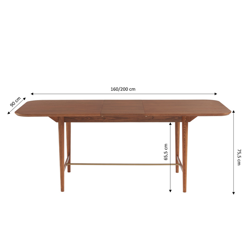 Table à Manger Extensible Jill Placage Frêne 160 à 200cm