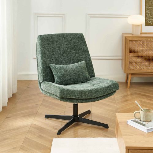 Fauteuil Anton Rotatif Tissu Vert