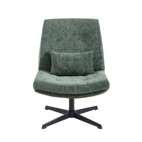 Fauteuil Anton Rotatif Tissu Vert