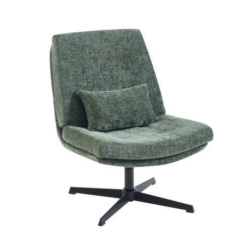 Fauteuil Anton Rotatif Tissu Vert