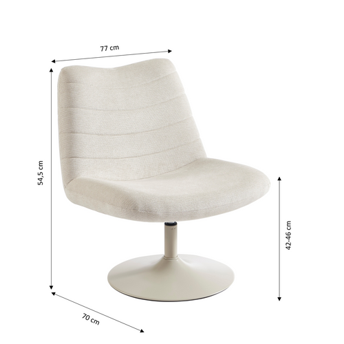 Fauteuil Rotatif Antea Tissu Beige