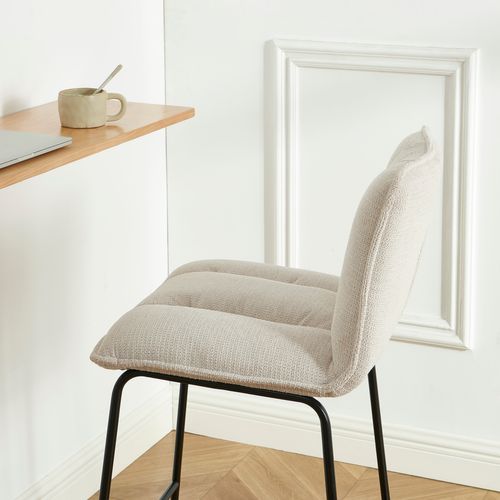 Lot De 2 Tabourets Isola Tissu Crème H75cm
