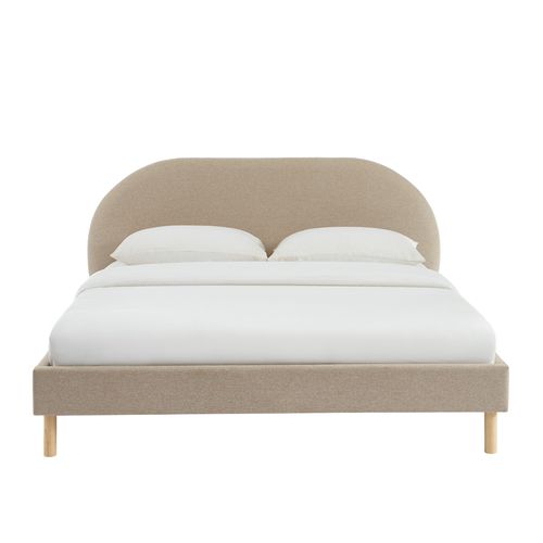 Lit Nebula Tissu Grège 160x200 Sommier Inclus