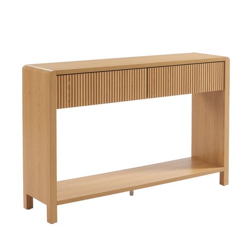 Console Utica Effet Chêne 2 Tiroirs 120cm