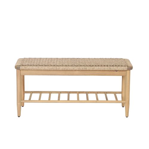 Banc Intérieur Et Extérieur Hiva En Bois D'acacia Et Osier
