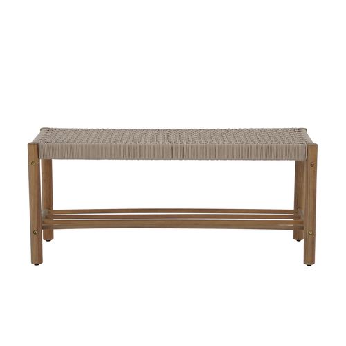 Banc Intérieur Et Extérieur Tongo En Bois D'acacia Et Corde Beige