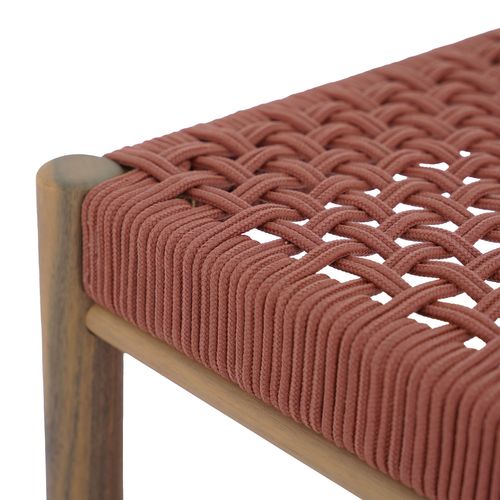 Banc Intérieur Et Extérieur Tongo En Bois D'acacia Et Corde Terracotta