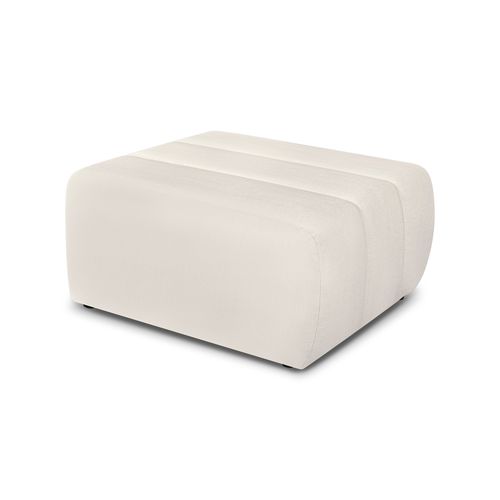 Pouf Belem Fixe En Tissu Chenille Écru