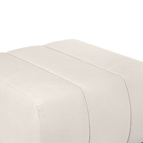 Pouf Belem Fixe En Tissu Chenille Écru