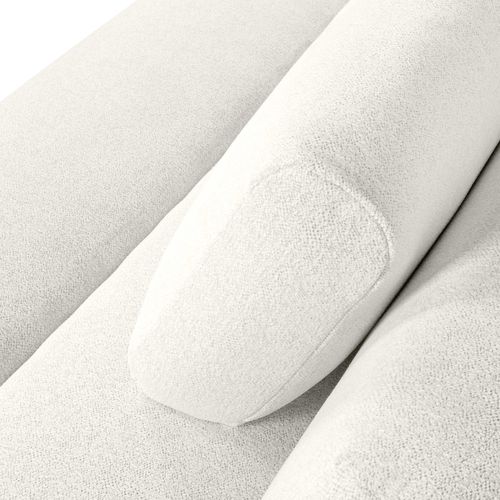 Canapé Droit Convertible Pio 3 Places Tissu Bouclette Écru